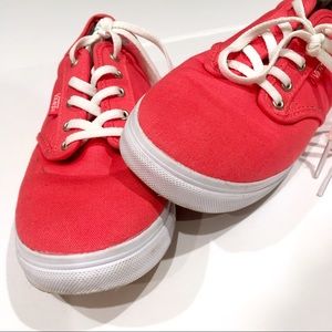 Coral Shoe-laced Vans